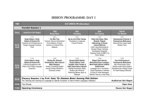 session programme: day 1