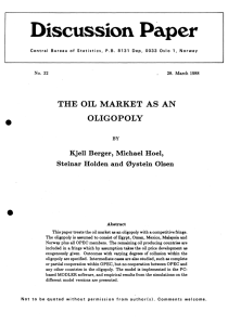 The oil market as an oligopoly