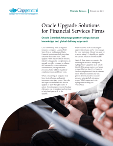 Oracle Upgrade Solutions for Financial Services Firms