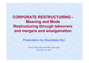 CORPORATE RESTRUCTURING - Meaning and Mode