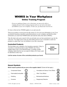 WHMIS in Your Workplace