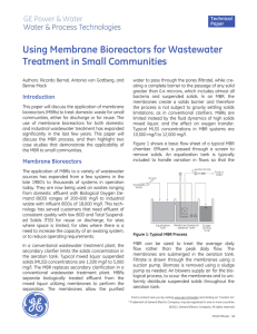 Using Membrane Bioreactors for Wastewater Treatment