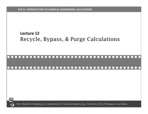 Recycle, Bypass, & Purge Calculations