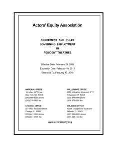 League of Resident Theatres (LORT) Rulebook - 2009-2012