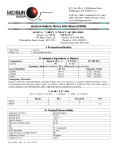(MSDS) - The...Acetone Material Safety Data Sheet (MSDS)