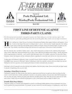 first line of defense against third-party claims