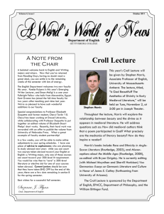 Croll Lecture - Gettysburg College