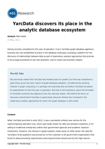 YarcData discovers its place in the analytic database ecosystem