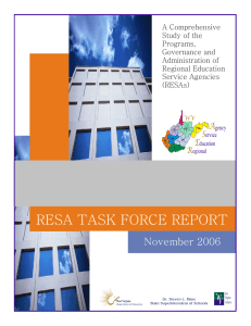 A Comprehensive Study of WV Senate Bill127 RESA Task Force