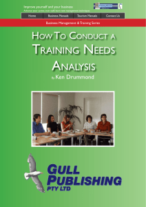 training needs analysis - e
