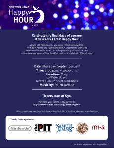 Celebrate the nal days of summer at New York Cares' Happy Hour