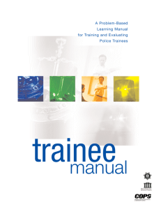 A Problem-Based Learning Manual for Training and Evaluating