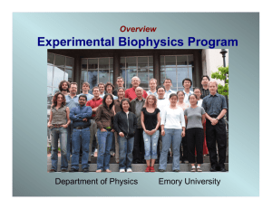 Experimental Biophysics Program - Department of Physics