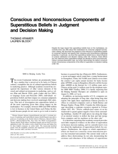 Conscious and Nonconscious Components of Superstitious Beliefs