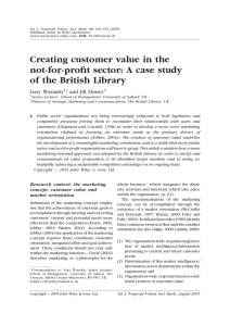 Creating customer value in the not-for