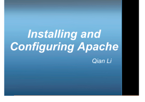 Installing and Configuring Apache