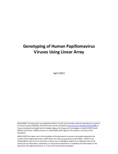 Genotyping of Human Papillomavirus Viruses Using Linear Array