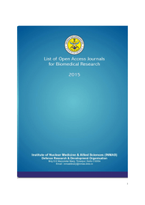 List of Open Access Journals for Biomedical Research: 2015