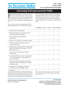 Assessing Entrepreneurial Skills - Iowa State University Extension