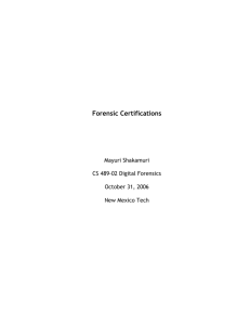 Forensic Certifications