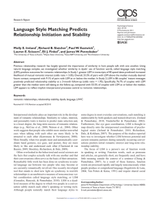 Language Style Matching Predicts Relationship Initiation and Stability