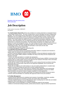 Job Offer_BMO_Credit Analyst (Associate)