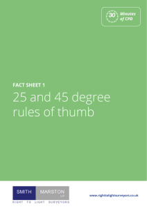 25 and 45 degree rules of thumb