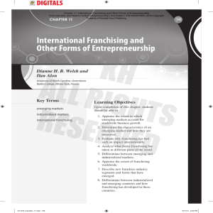 International Franchising and Other Forms of
