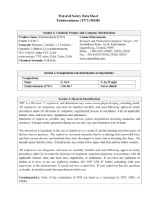 Material Safety Data Sheet Trinitrotoluene (TNT) MSDS