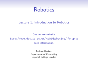 Introduction to Robotics - Department of Computing