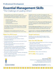 Essential Management Skills - Insurance Institute of Canada