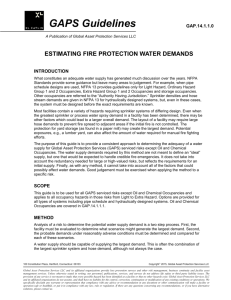 Estimating Fire Protection Water Demands