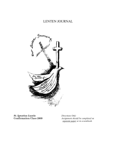 lenten journal - St. Ignatius Loyola