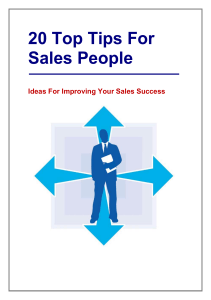 20 Top Tips For Sales People - Sales Training