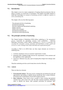 9.1. Introduction 9.2. The principle activities of marketing
