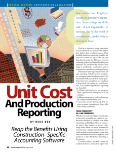 Unit Cost And Production Reporting