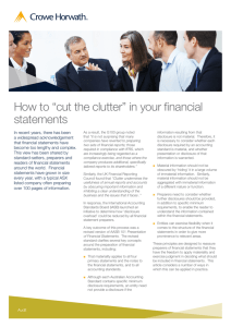How to “cut the clutter” in your financial statements