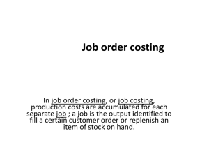 Job order costing