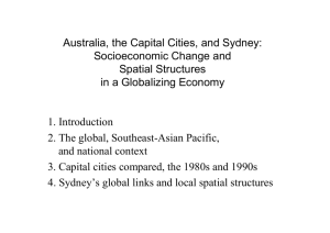 Australia, the Capital Cities, and Sydney: Socioeconomic Change