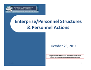 Enterprise/Personnel Structures & Personnel Actions