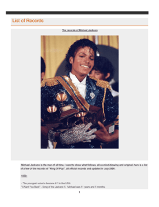 The World Records of Michael Jackson
