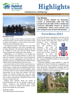 2013 Spring Newsletter - Avery County Habitat for Humanity