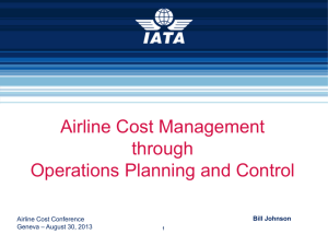 Airline Cost Management through Operations Planning and