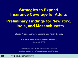 An Evaluation of the Impacts of State Health Reform Initiatives in