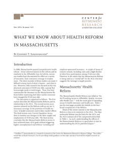what we know about health reform in massachusetts