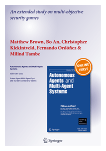 An extended study on multi-objective security games Matthew