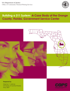 Building a 311 System: A Case Study of the Orange County, Florida