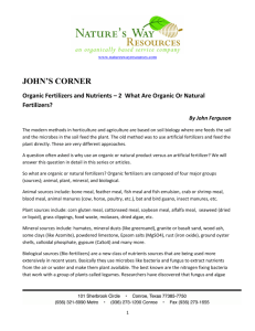 What are organic o natural fertilizers