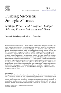 Building Successful Strategic Alliances