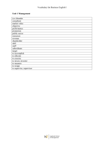 Vocabulary list Business English I Unit 1 Management (co